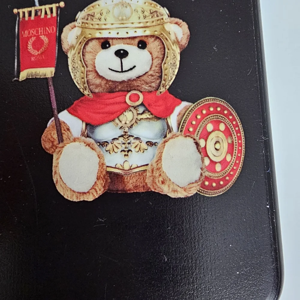 Moschino Roman Teddy Bear iPhone X/XS Case - Black Centurion Motif